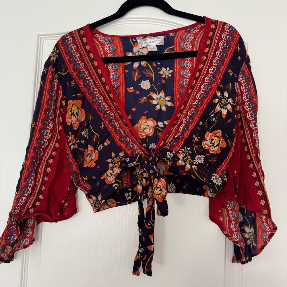 Band of Gypsies Red and Black Floral Blouse